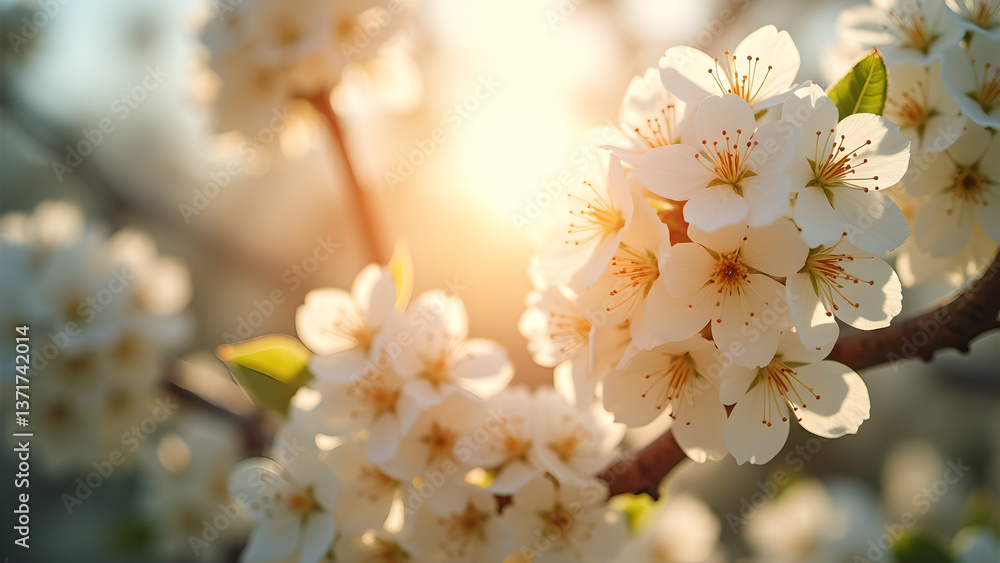 Enchanting Blossoms bathed in Golden Sunlight