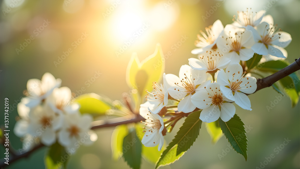 Blossoming spring: delicate white flower beauty