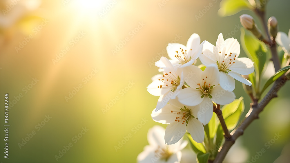 Radiant Blossoms: Sunlit Floral Beauty in Spring