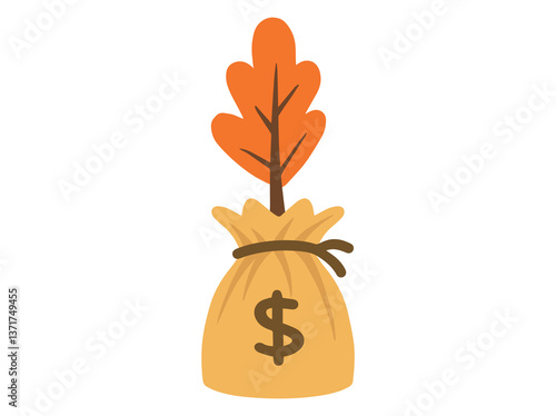 Photos Tree Growing on Money Bag