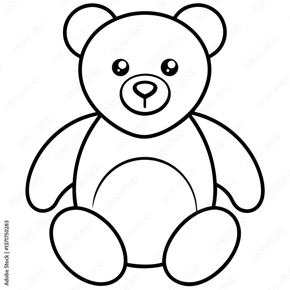A teddy bear line art vector illustration A teddy bear line art vector illustration