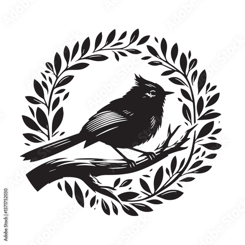 Black Rodrigues Solitaire Silhouette Vector, High Quality Illustration on White Background