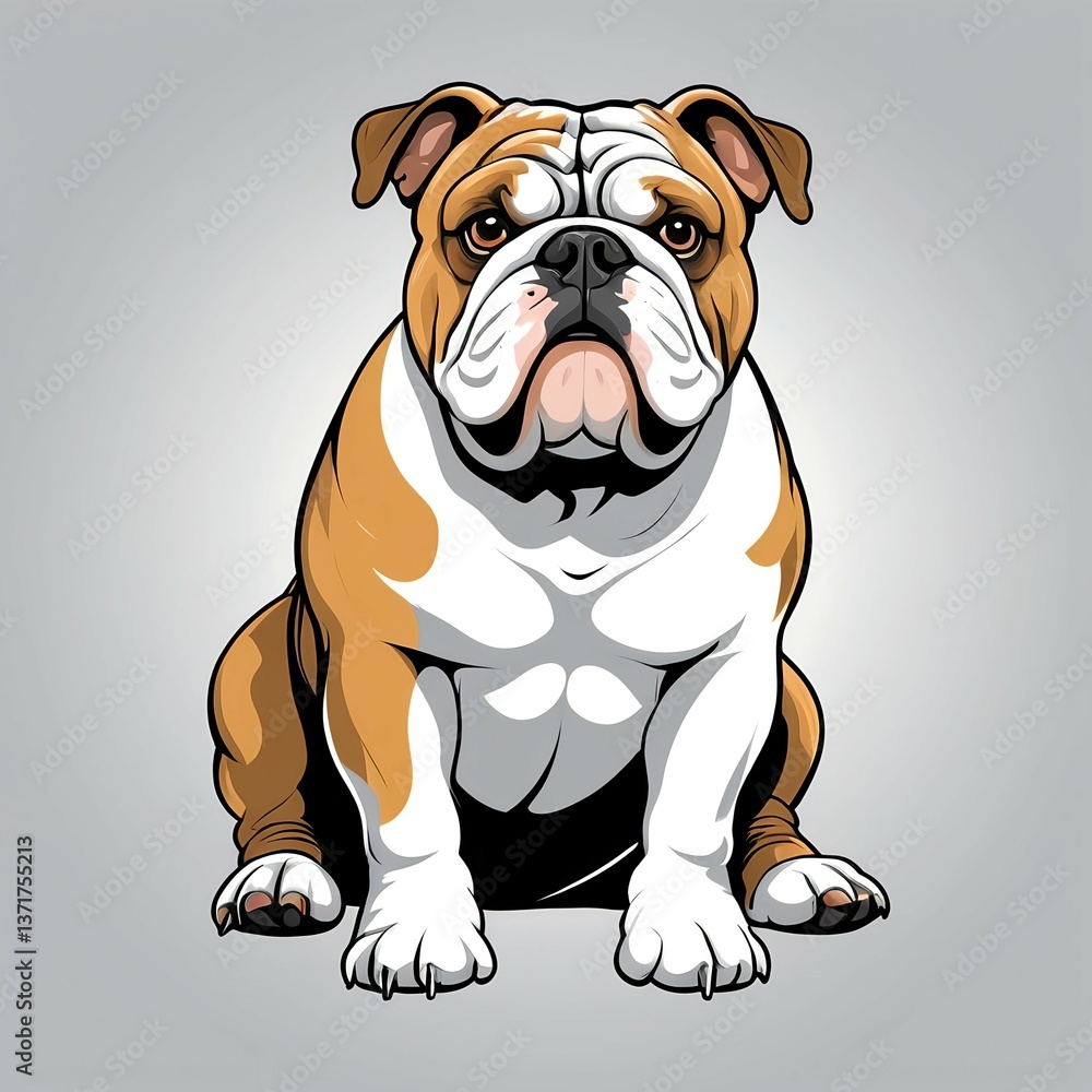 Obraz premium お座り姿が可愛いブルドッグ