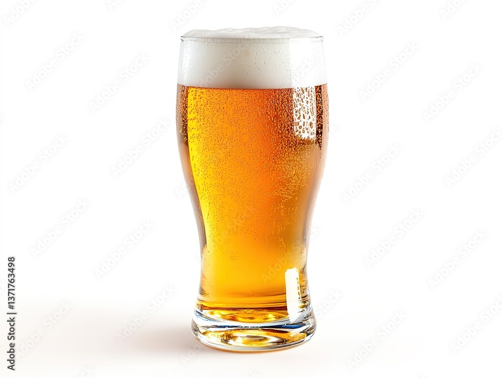 appetizing beer glass. Isolated on a white background with no shadows. Front view. appetizing beer glass. Isolated on a white background with no shadows. Front view.
