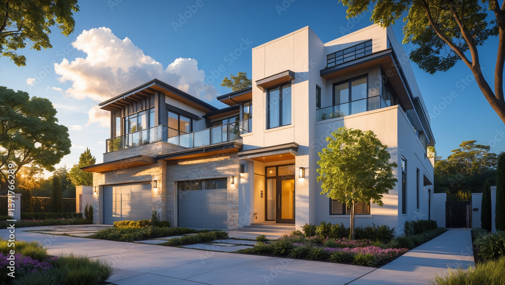 Fototapeta premium Single-Family Home, Townhouse, Condo, Apartment – Find Your Home 