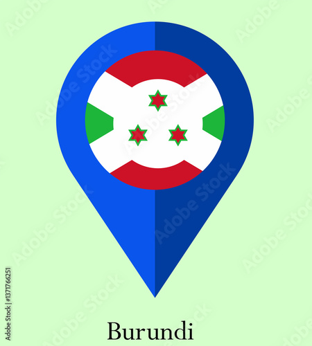 Free Download Flag Of Burundi, Burundi flag, National flag of Burundi. map pin flag of Burundi. - GFXLoad