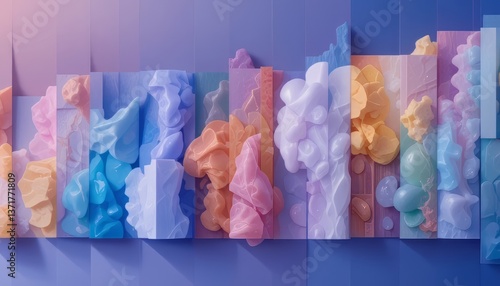 Abstract Fluid Forms and Pastel Colors