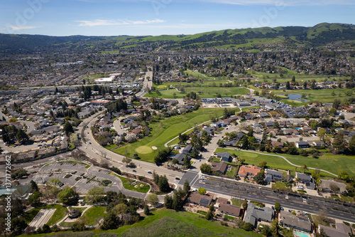 Aerial View of City San Ramon, San Francisco  East Bay, California