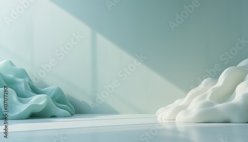 Abstract Fluid Shapes in Minimalist Space