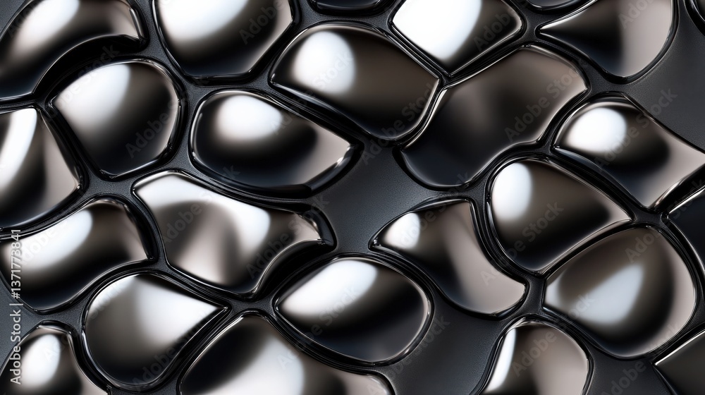 Abstract Metallic Surface with Smooth Curved Shapes and Reflections Abstract Metallic Surface with Smooth Curved Shapes and Reflections