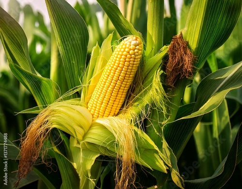Sweet corn still growing in the field