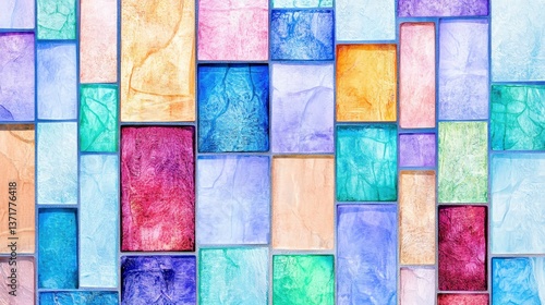 Colorful Abstract Art Background with Geometric Shapes and Textures photo