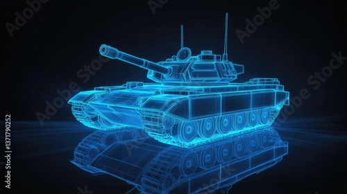 Abstract tank, wireframe graphic