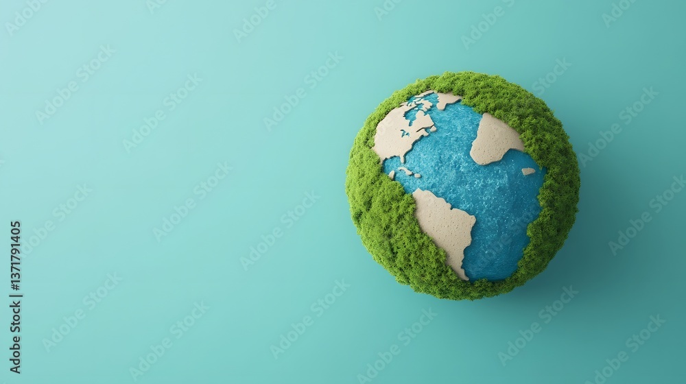 Harmonious Planet Earth Sculpted from Moss and Water Textures Harmonious Planet Earth Sculpted from Moss and Water Textures
