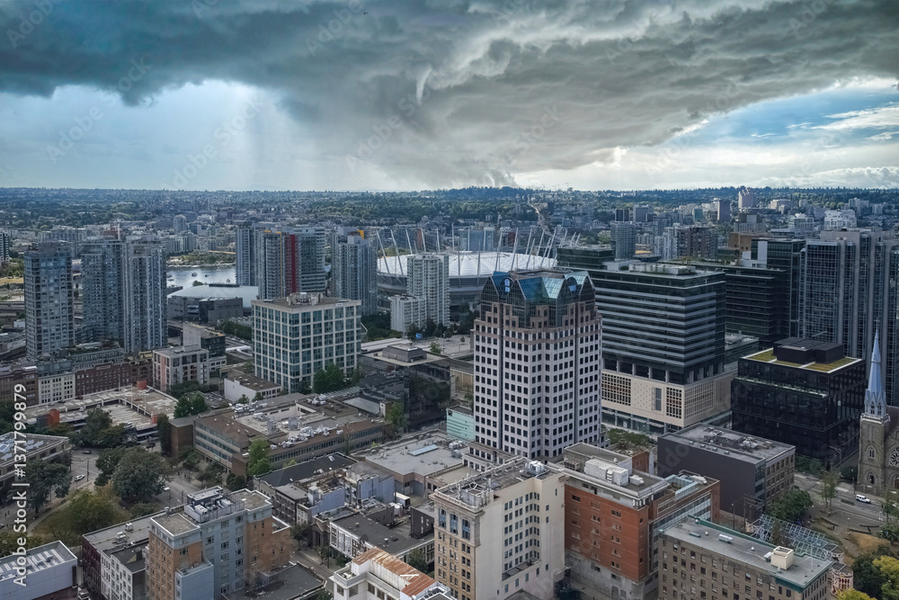 Fototapeta premium Vancouver, city in Canada, aerial view