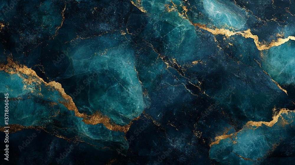 Abstract Teal and Gold Marble Texture Background Abstract Teal and Gold Marble Texture Background