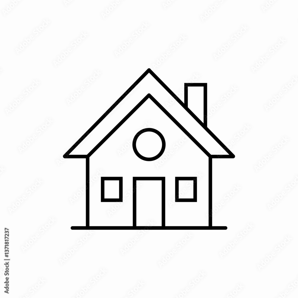 Modern house building icon vector sign Modern house building icon vector sign