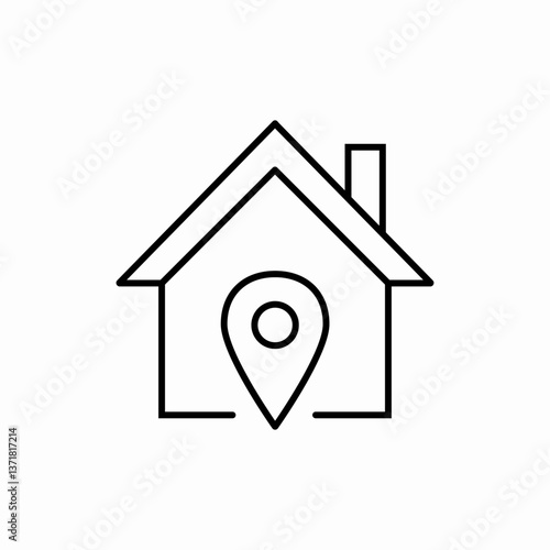 Location house icon vector sign
