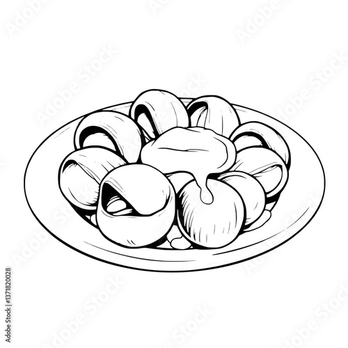Escargots Dish A Delicious Plate of Snails with Butter Sauce