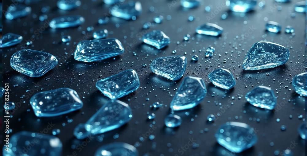 Close-up of Water Droplets on a Surface Close-up of Water Droplets on a Surface
