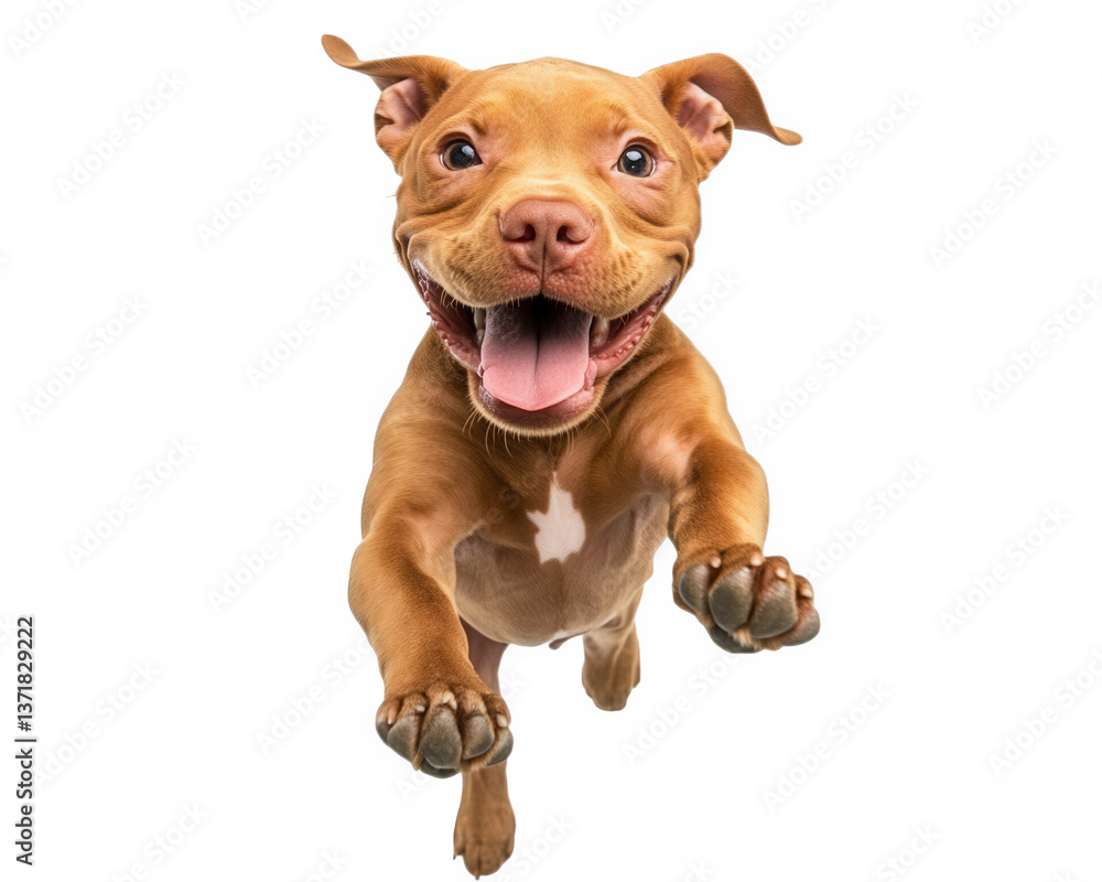 Happy dog jumping with excitement, showcasing joyful expression and playful energy. This captures essence of lively and friendly canine companion Happy dog jumping with excitement, showcasing joyful expression and playful energy. This captures essence of lively and friendly canine companion