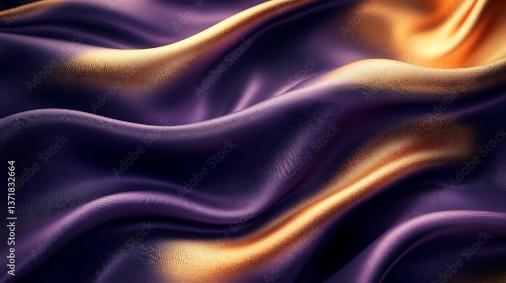 Fototapeta premium A silky, abstract background in shades of deep plum and gold, with a rich, flowing texture,