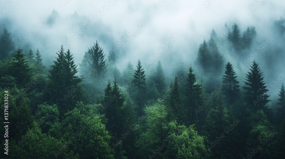 Misty Mountain Forest: An Enigmatic Coniferous Canopy Misty Mountain Forest: An Enigmatic Coniferous Canopy
