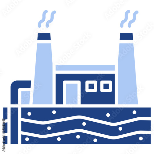Geothermal Energy Flat Blue Icon