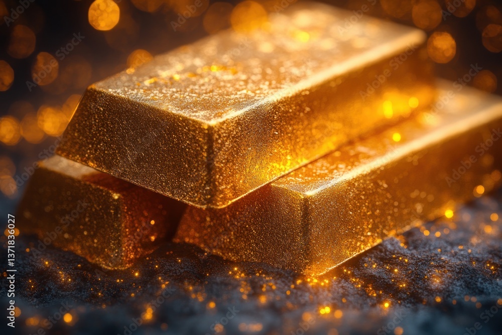 Shining Gold Bars Neatly Arranged Wealth Investment Concept Shining Gold Bars Neatly Arranged Wealth Investment Concept
