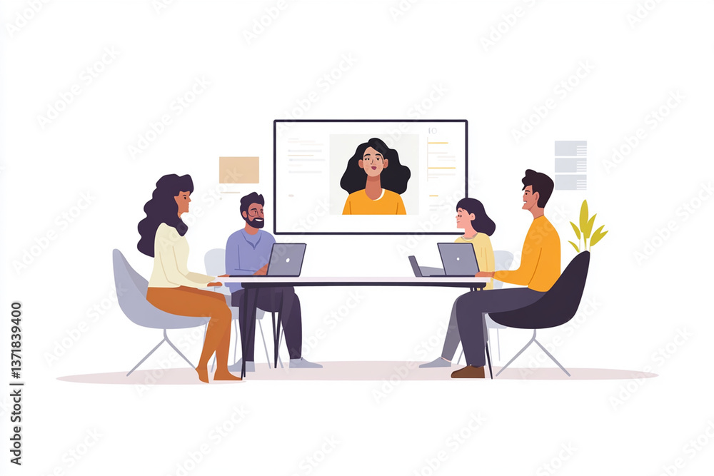 Fototapeta premium Collaborative Workspace Discussion