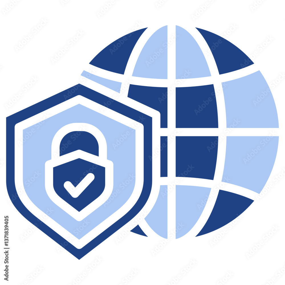 Web Secure Flat Blue Icon Web Secure Flat Blue Icon
