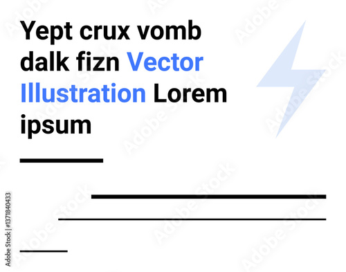 Bold sans-serif text, blue and black accents, with lightning graphic. Modern design aesthetic. Ideal for branding, web design, tech themes, motivation, typography experiments digital ads simple