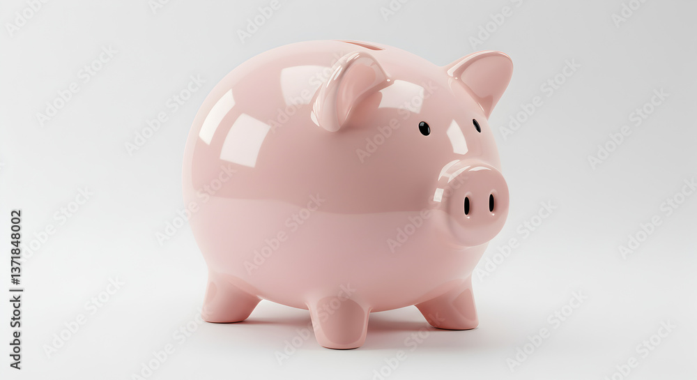 Pink Piggy Bank Isolated on White Background Represents Financial Savings and Investment for Future Pink Piggy Bank Isolated on White Background Represents Financial Savings and Investment for Future