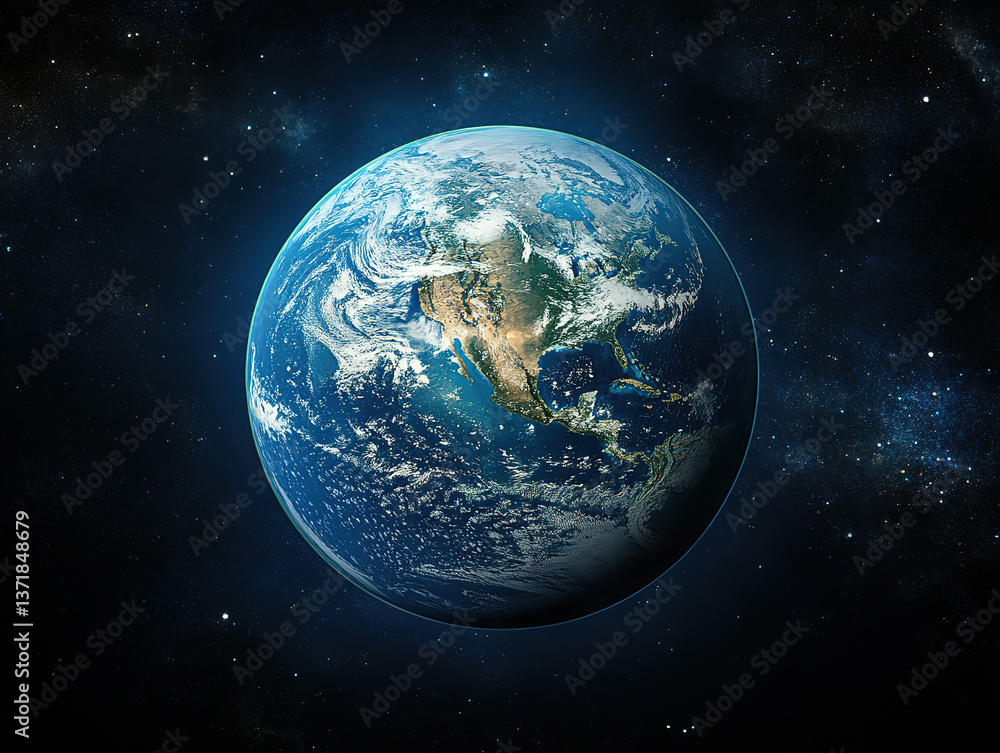 Obraz premium Visualizing Global Network and Communication Systems on Earth