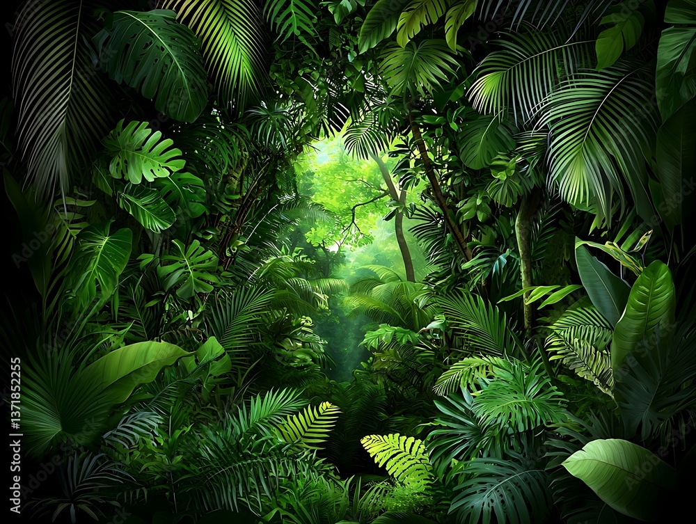 Fototapeta premium Lush Tropical Rainforest Path.