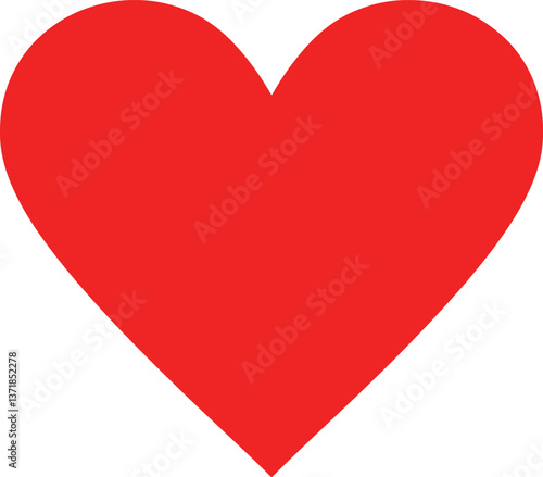 Red heart or red love isolated on white background vector illustration