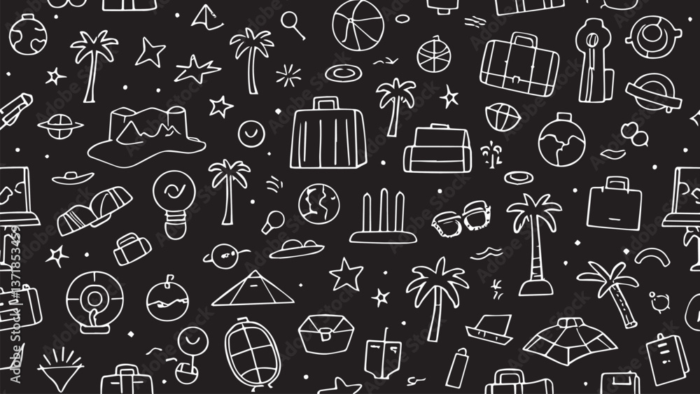 Seamless travel background vector illustration Seamless travel background vector illustration