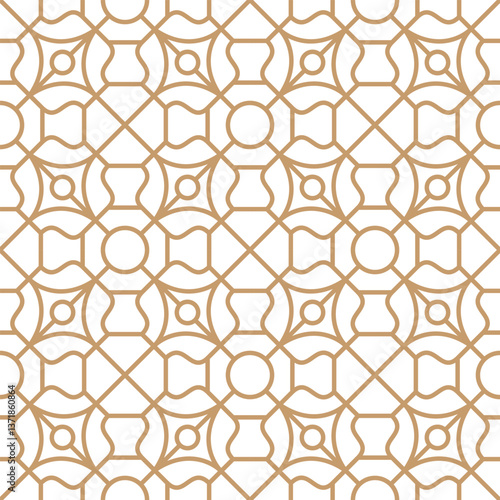 Geometric Hexagon Octagon Round Square Golden Seamless Motif Islamic Ottoman Fine Line Modern Pattern ideal for Fabric Home Decor architectural louvers print banners Wallpaper Abstract Background