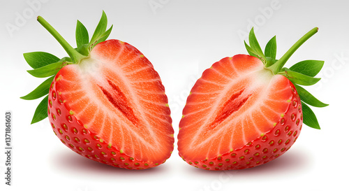Strawberries on white background