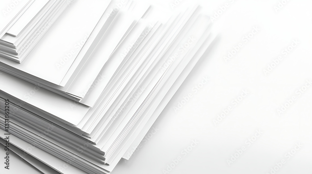 A stack of white papers. AI Generated