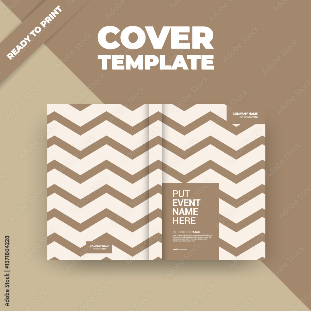 Minimalist Cover Template with Zigzag Pattern Minimalist Cover Template with Zigzag Pattern