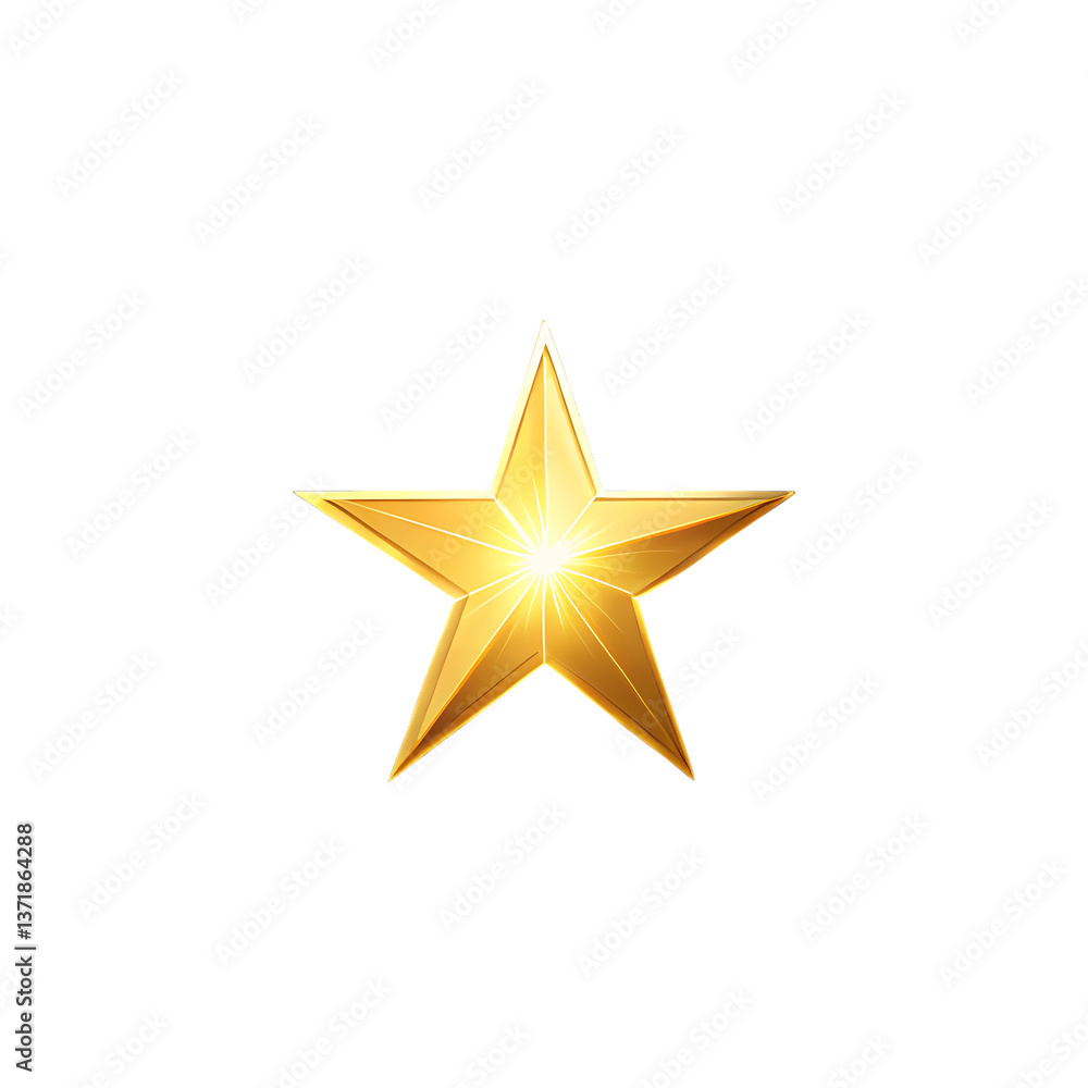 Golden Star Isolated on White Background as Transparent. PNG. AI GENERATED Golden Star Isolated on White Background as Transparent. PNG. AI GENERATED
