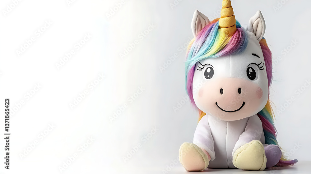 A unicorn is sitting on a white background. AI Generated A unicorn is sitting on a white background. AI Generated