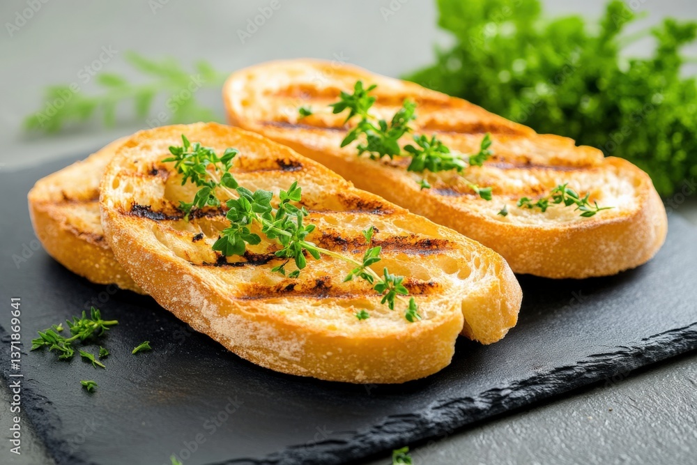 Grilled bread with thyme Grilled bread with thyme