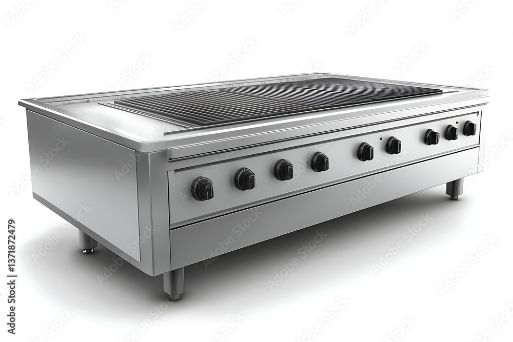 Fototapeta premium Commercial stainless steel grill cooktop