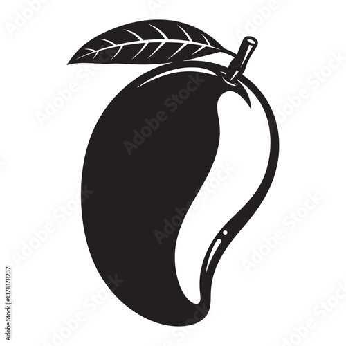 Mango silhouette vector illustration with white background