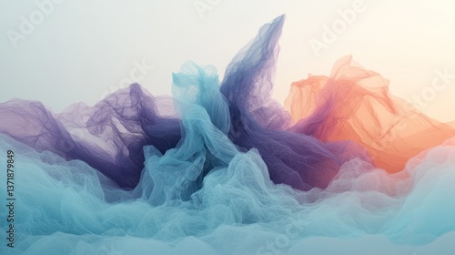 Wallpaper Mural Abstract textile forms in pastel hues Torontodigital.ca
