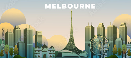 Melbourne city landscape background