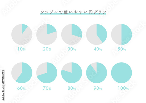 企画書に使えるシンプルで使いやすい円グラフ素材