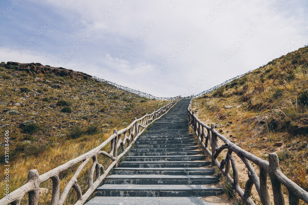 Fototapeta premium Pingdingshan Xilin Gol Grassland Volcanic Geological Park, Xilin Gol League, Inner Mongolia, China